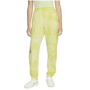 NEW Nike Women’s Neon Tie Dye Yellow Fleece Joggers Plus‎ Size 3X